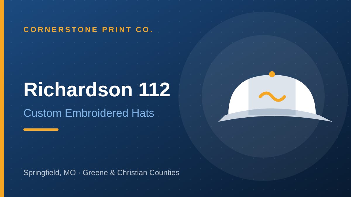 Richardson 112 Hats in Springfield MO — Cornerstone Print Co. Springfield MO